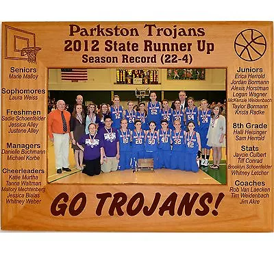 Personalized 4x6 5x7 8x10 State Boys Girls Basketball Wood Picture Frames Custom • $15