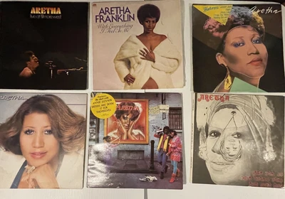 $25 • Buy Bulk Lot Vinyl LP Records: ARETHA Franklin LIVE , With Everything,hey Now