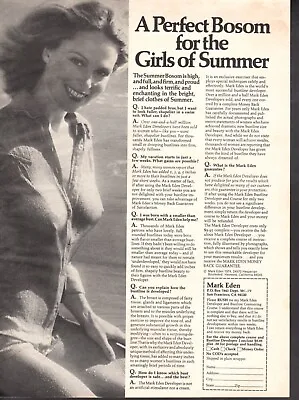 Vintage Advertising Print Ad Mark Eden Perfect Bosom Girls Of Summer Bust 1974 • $10.25