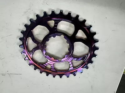 5Dev 7075 Oval Chainring Rainbow Oil Slick  SRAM 3 Bolt 30 Tooth 3mm Offset • $94.99