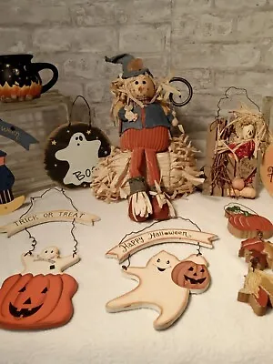 Vintage Lot Of (9) Halloween Decorations Used In Great Shape Pumpkins Fall Ghost • $12.99