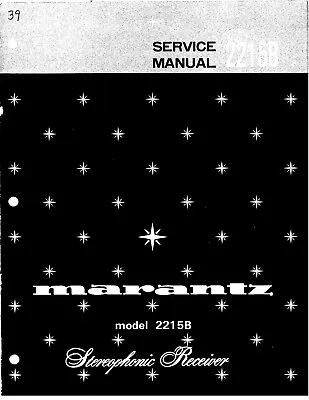 Service Manual Instructions For Marantz 2215 B • $14.11
