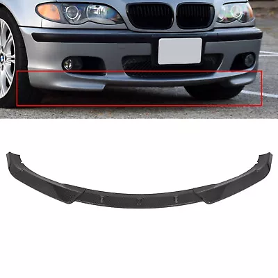 Front Bumper Lip Spoiler Fits 2002-2005 BMW E46 3-Series Sedan Carbon Look • $70.99