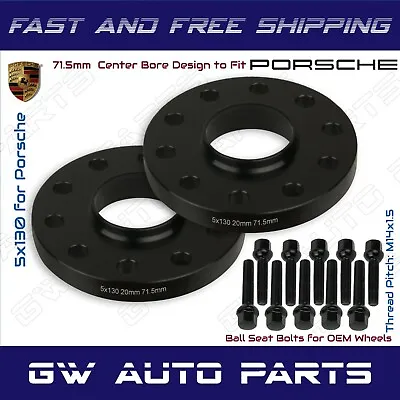 2PC 5x130 20mm Hub Centric Wheel Spacers For Porsche 911 Comes With Lug Bolts • $76.50