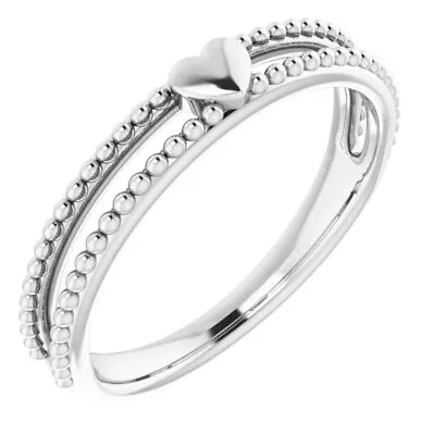 Sterling Silver Milgrain Stackable Heart Ring • $57