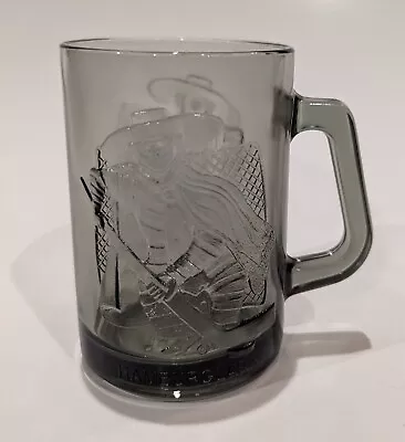 Vintage McDonald's Hamburglar Smoky Grey 10 Oz Glass Mug 1970's Playing Hockey • $6.99