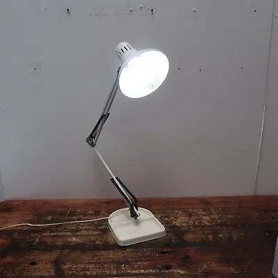 Vintage Architect Lamp Drawing Drafting Light With Iron Base White • $75