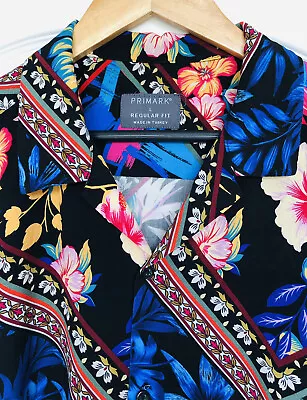 £3 • Buy Primark Hawiian Tropical  Shirt Multi Mix Print Holiday Beach Party UK L Ex Con
