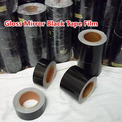 High Gloss Black Vinyl Tape Adhesive Car Wrap Sticker DIY Decal Bubble Free • £19.19