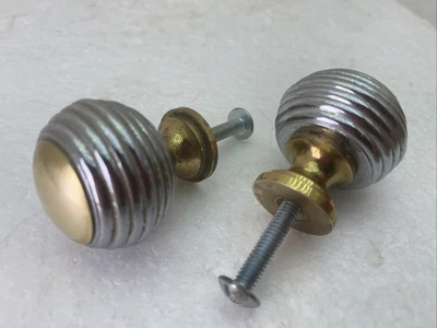 $5.99 • Buy Drawer Pulls Knobs Brass Shell Cup Beehive Ball Silver And Gold