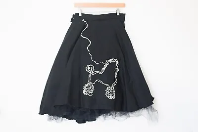 Vintage Inspired 1950’s Custom Made Black & White Poodle Skirt | Size 10 • $100