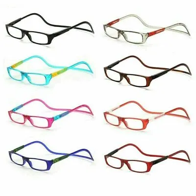 NEW Click Adjustable Magnetic Front Connect Reading Eyeglasses Full Rim Glasses • $5.51