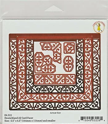 Cheery Lynn Deutschland A2 Card Facer DL322/Lace Effect/8 Cutting Dies/Frames • £9.99