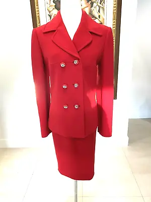  $895 Moschino Cheap And Chic Skirt Suit Red Size 4/6 Vintage 90s Made In Italy • $299.99