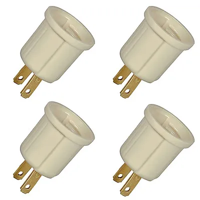 New Adaptor 110v Outlet Socket Ac Plug To Standard Screw Base Light Bulb Ivory • $7.99