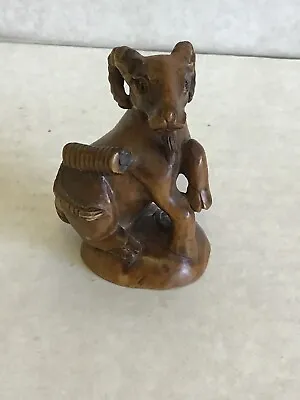 Japanese Netsuke “Ram / Sheep” Carved Wooden Figure Gentle Goodness Belonging • £45