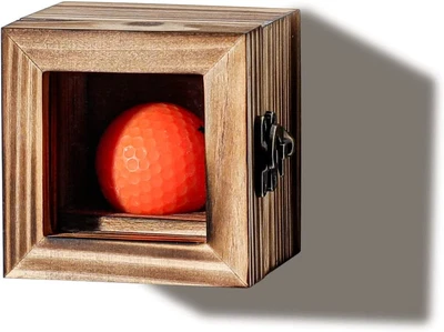 £18.15 • Buy Golf Ball Display Case Hole In One Golf Ball Small Wood Shadow Box Wall Rack Hol