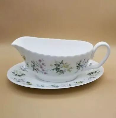 Minton China England Spring Valley Gravy Boat With Underplate • $22