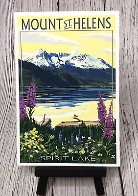 Mount St. Helens And Spirit Lake Washington Travel Poster Postcard • $9.99