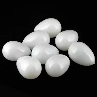 8 Milk Glass Brooding Egg For Nesting Hand Blown Easter Decor Vintage Decoration • $75.99