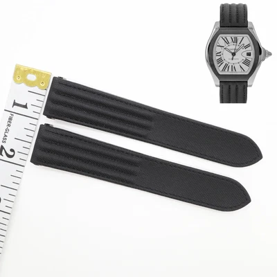 $479 • Buy Cartier Roadster 20mm Nylon Fabric Black Toile De Voile New Watch Strap 2618