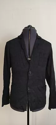 Lanvin Mens Blazer Style Cardigan Super Thin Black Alpaca Blend Size 46 36 READ • £9.99