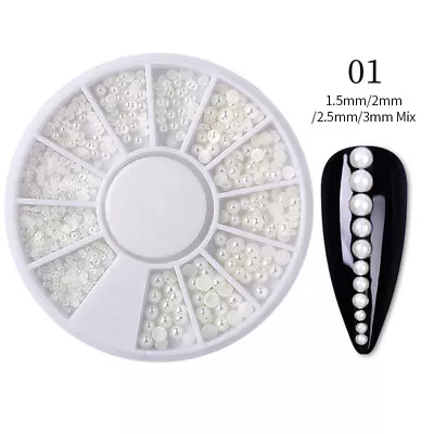 Nail Rhinestones Glitters Beads Studs Crafts Gems Stones 3D Nail Art Decoration • $1.88