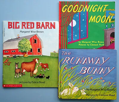 $5.98 • Buy Margaret Wise Brown Lot 3: Big Red Barn ~ Goodnight Moon ~ Runaway Bunny