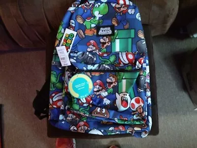 Officially Licensed Nintendo Super Mario 16  Print Backpack School Book Bag BRAN • $21.99