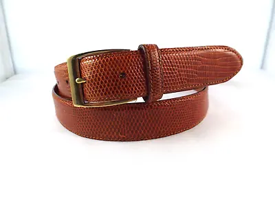 EUC VTG Coach #3840 Italian Handmade Cognac Genuine Java Lizard 1 1/8  Belt Sz42 • $55