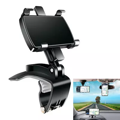 Car Dashboard Cell Phone Bracket 360° Rotation Sun Visor Mirror Mount GPS Stand • $13.40