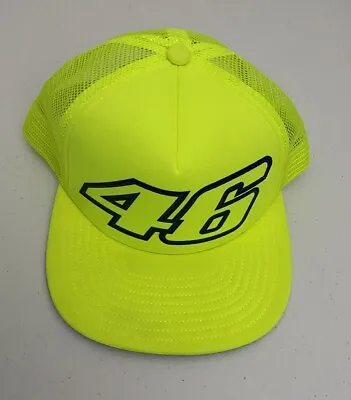 VR46 Valentino Rossi Cap Racing Hat Neon Green Yellow Snap Back Cap Adjustable • $41.99