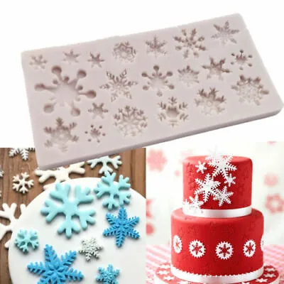 £3.19 • Buy Christmas Snowflake Silicone Fondant Mold Cake Decorating Border Baking Mould 3D