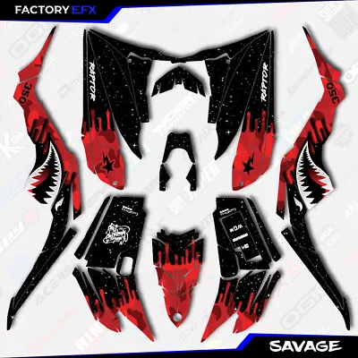 $124.99 • Buy Red Savage Camo Racing Graphics Kit Fits Yamaha Raptor 350 04-13 Quad Decals