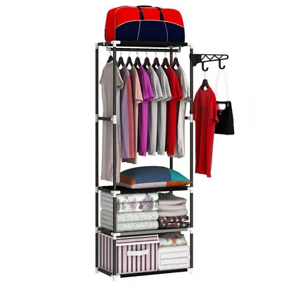 Clothes Rail Shoe Storage Shelf Wardrobe Coat Hanger Bedroom Organizer Display • £9.99