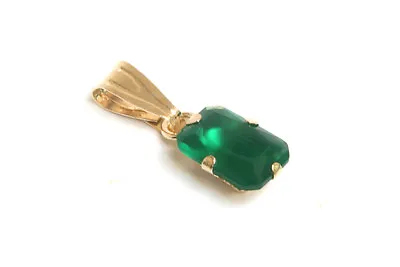 £17.99 • Buy 9ct Gold Green Agate Pendant Small Necklace No Chain Gift Boxed Made In UK