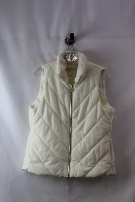 NWT Michael Kors Women's Ivory Faux Fur Collar Puffer Vest SZ-M • $9.99