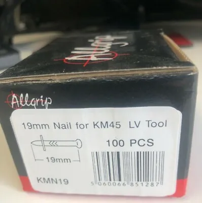 £7 • Buy Hilti DX450 Type Nails 19MM KMN19 (Box 100) Steel Washer Genuine ALLGRIP