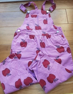 £8.50 • Buy Next Girls Apple Print Pink Dungarees 4-5 Years