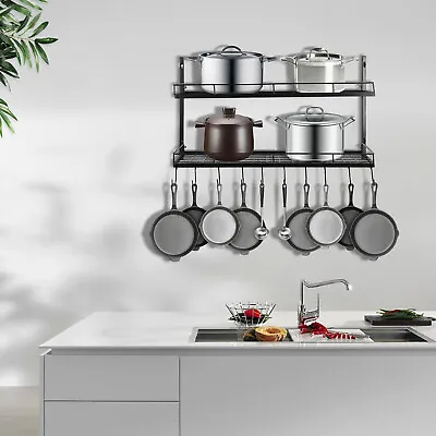 Kitchen Cookware Hanging Pot And Pan Rack Organizer Hanger Storage Wall Holder • $53