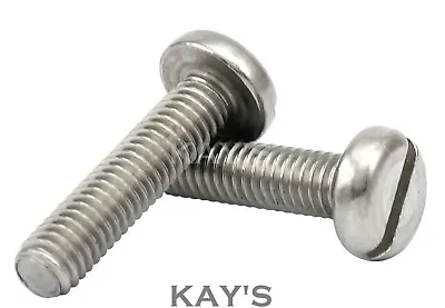 M6 (6mmØ) SLOTTED PAN HEAD MACHINE SCREWS A2 STAINLESS STEEL SLOT BOLTS METRIC • £0.99