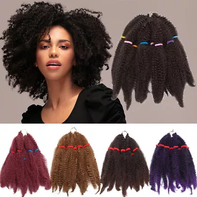 US Long Afro Kinky Twist Marley Braids Crochet Braiding Hair Extenions Bulk Sale • $46.60