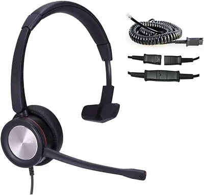 Corded Phone Headset With Microphone Call Centre Telephone Headset Noise Cancell • £29.99