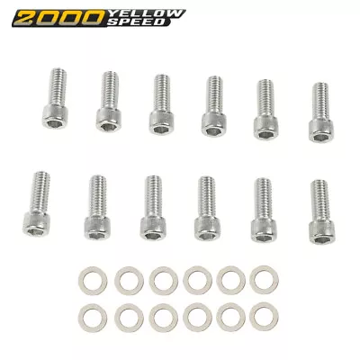 Fit For 283 327 350 400 Small Block Chevy Chrome Intake Manifold Bolts 12PCS • $10.07