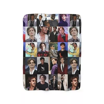 The King Matthew Gray Gubler Himself Photo Collage Sherpa Fleece Throw Blanket  • $57.99