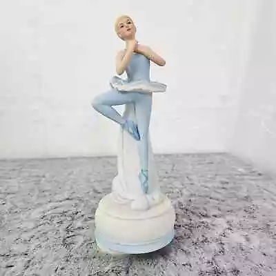 Vintage Mann Porcelain Ballerina Musical Figurine Ballet Dancer Music Box Spins • $49.95