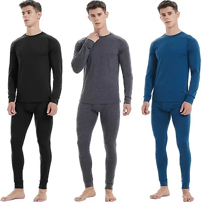 Men's 100% Merino Wool Base Layer Thermal Long Sleeve Shirt Bottom Underwear Set • $69.99