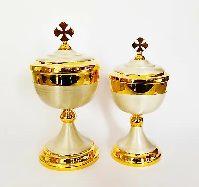 Pair Of Ciborium Set Goblet Chalice Gold Plated Large Small Mass Communion USM77 • $199