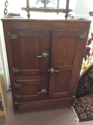 Solid Oak ANTIQUE 1900's ICE BOX • $875