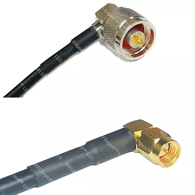 RFC240UF N MALE ANGLE To SMA MALE ANGLE RF Cable FAST-SHIP LOT • $15.80